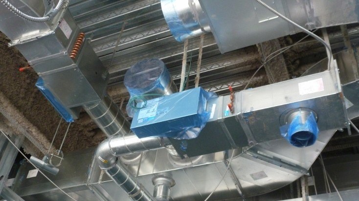 Installing-VAV-boxes-at-the-2nd-floor-Facing-North